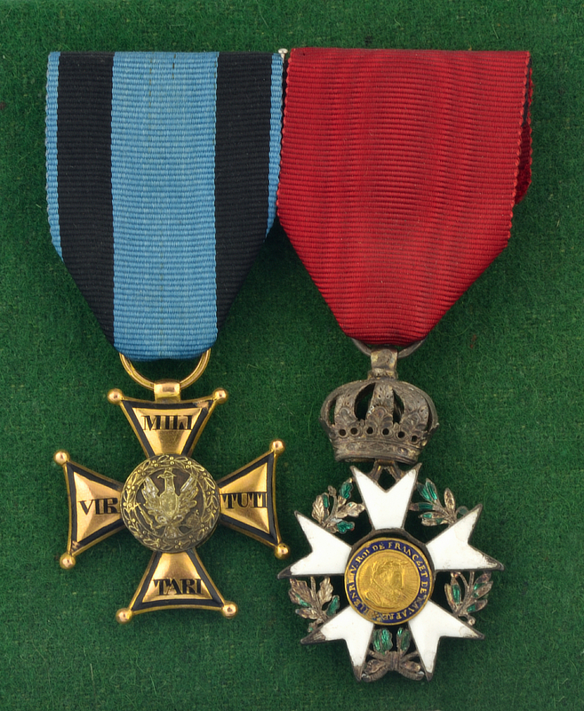 Krzyż Złoty Orderu Virtuti Militari oraz Krzyż Kawalerski Legii Honorowej po płk Błędowskim