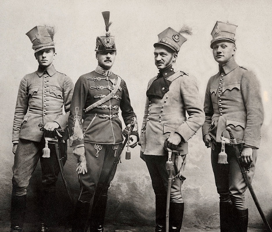 Polscy ułani i węgierski huzar 1916