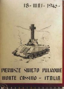 Hand drawn page from chronicle of 4th Armoured Regiment "Skorpion"